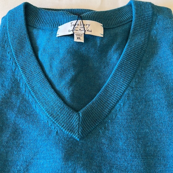 Turnbury Other - Turnbury Sweater Vest Wool Dark Turquoise Vest New